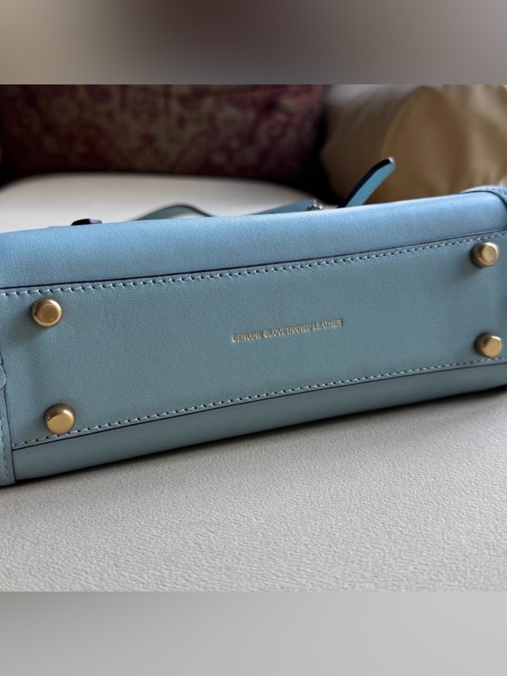 Coach Swing Zip 20 Light Blue Leather Shoulder Bag - Picture 4 of 8